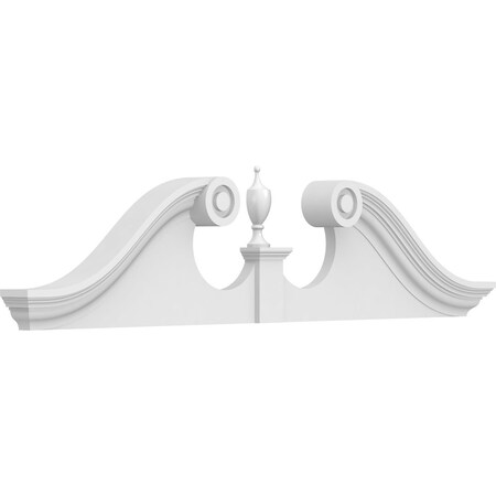 Ekena Millwork Rams Head Architectural Grade PVC Pediment (Urn Ships Unattached in Box), 46"W x 11-1/2"H x 2-3/4"P PEDPS046X115RHP00